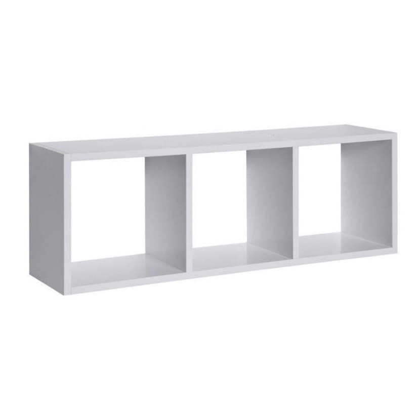 Nicho Retangular 50x20x10Triplo Suporte Parede Prateleira 100% MDF Decoração Quarto Sala Cozinha Banheiro