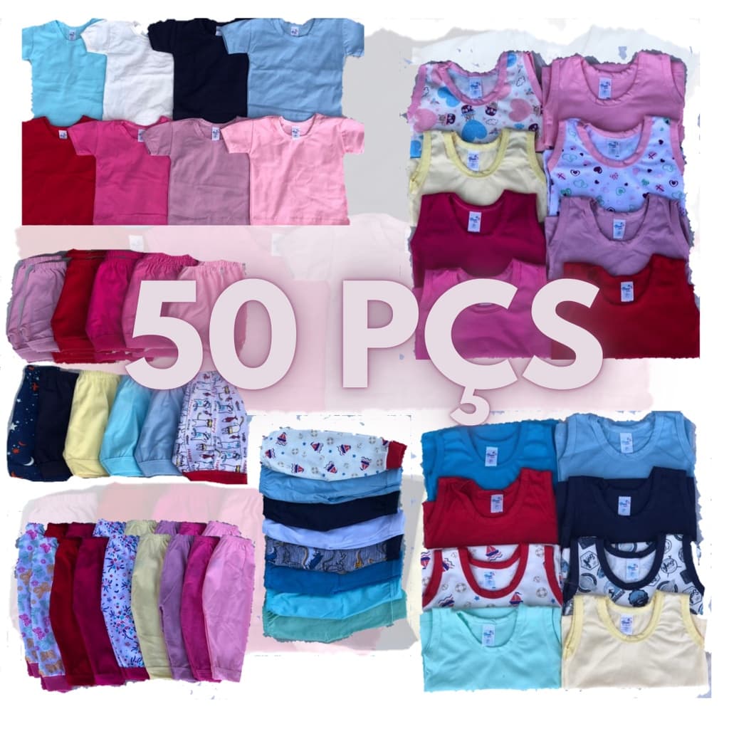 Kit roupa de bebê 50 Pçs enxoval ECONÔMICO