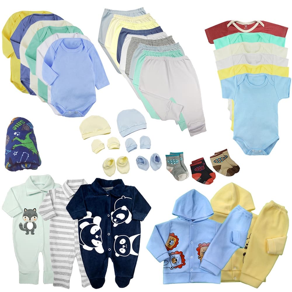 Kit Roupas de Bebê 38 Peças Enxoval Completo Menino e Menina