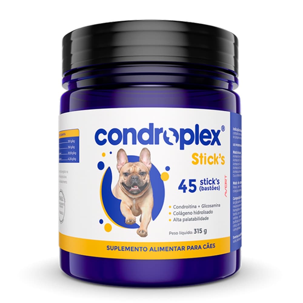 Suplemento Condroplex Sticks Cães C/45 Bastões