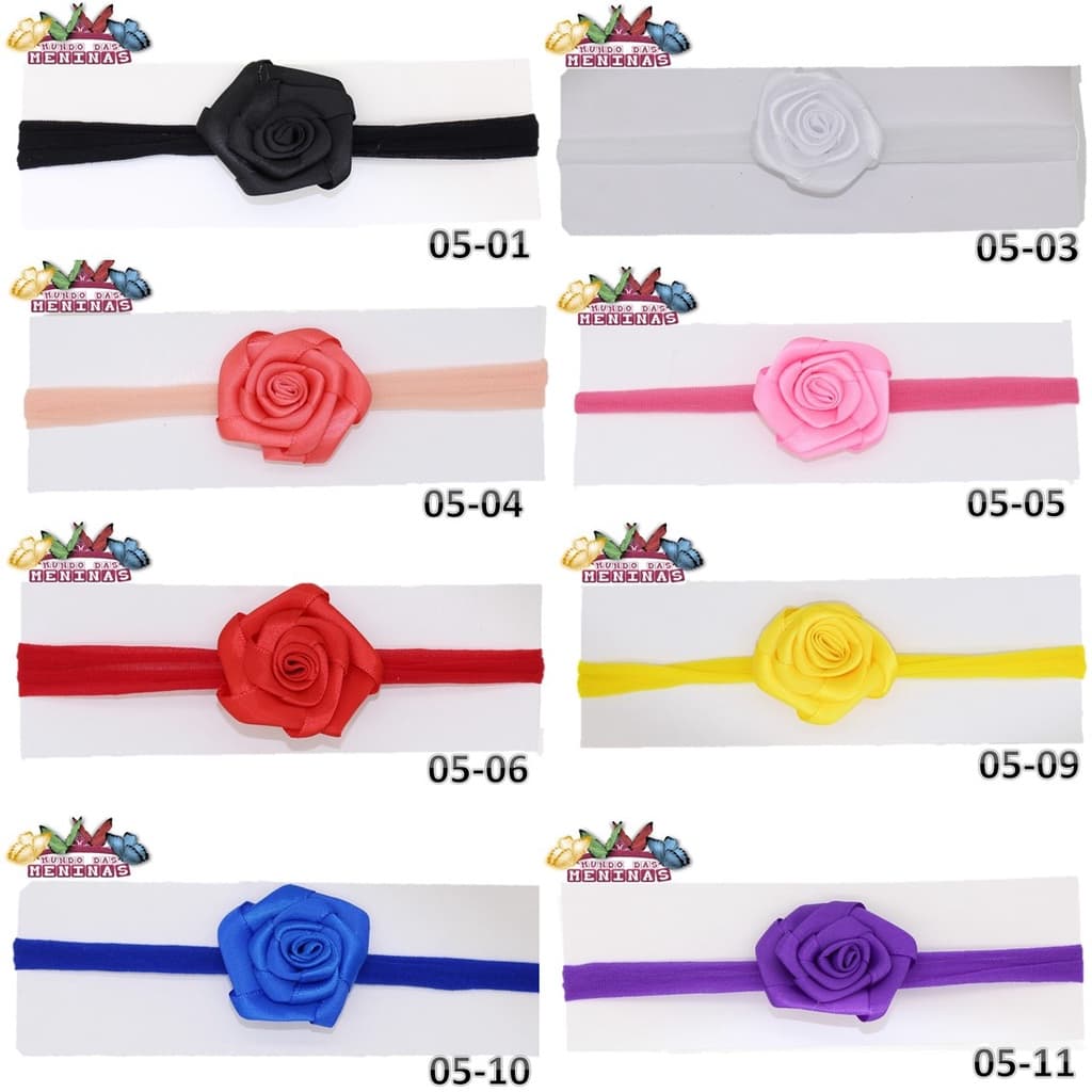 Kit 10 Lacinhos na Faixinha Bebê Maternidade Tiarinha Slin Enxoval Flor Bebe
