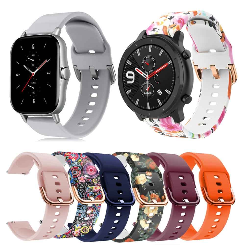 Pulseira De Silicone De 20mm Para Amazfit GTS 2 Mini/2E/GTR 42MM Smartwatch Relógio Inteligente Bip/U/S/lite Acessórios 
