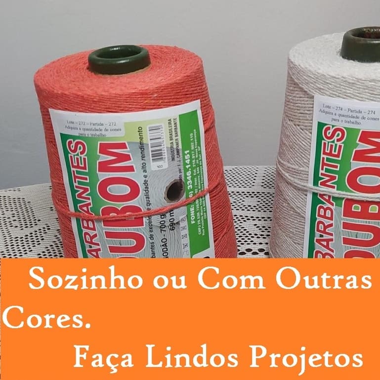 Barbante Colorido de 1Kg 8 Fio 100% Algodão Para Crochê e Artesanato em Geral - Unidade Marca DuBom