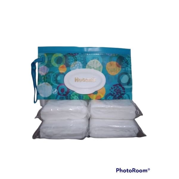Kit Porta Bolsa Huggies + 200 Lenços Umedecidos