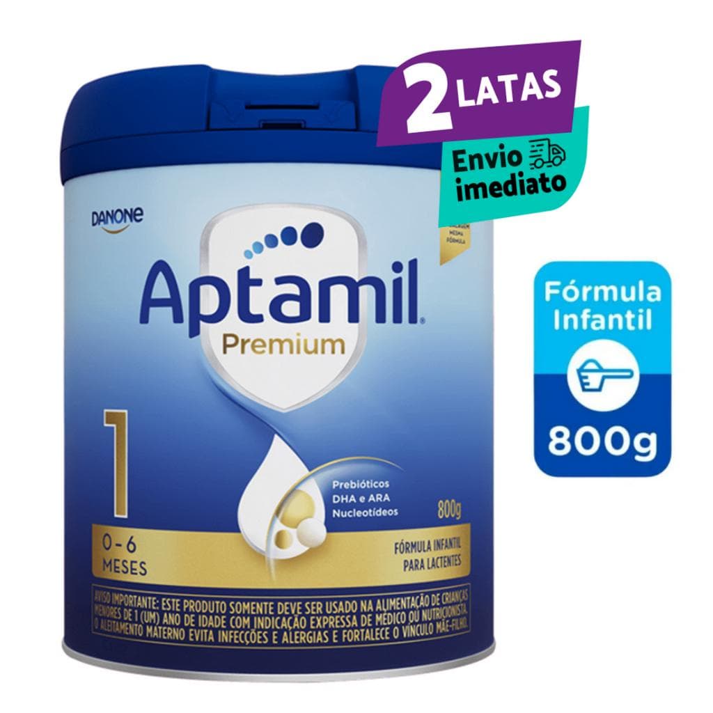 2 latas Aptamil Premium 1 Fórmula Infantil em pó Danone - 800gr