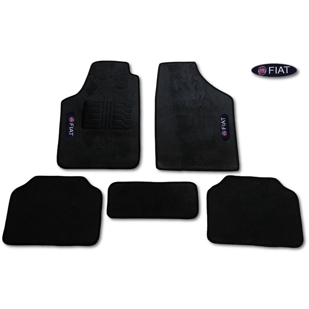 Jogo De Tapete Automotivo 5 Peças Interior Carro Universal Logo Fiat Palio 2004 2005 2006 2007 2008 2009 2010 2011