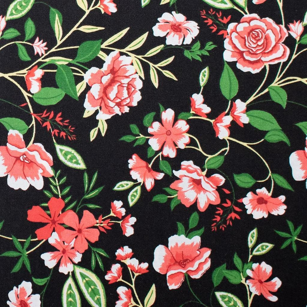 Tecido Tricoline 100% Algodão Estampa Floral 1 x 1,50 Metros para Patchwork