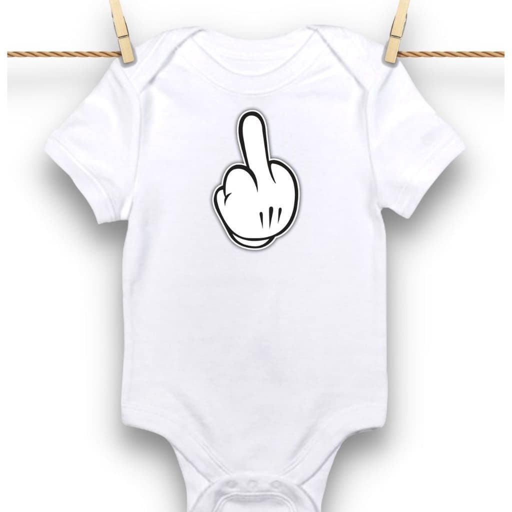 Body Bebê Roupa Estampado Presente Bebê Dedo Médio Mickey Menino Menina Bori