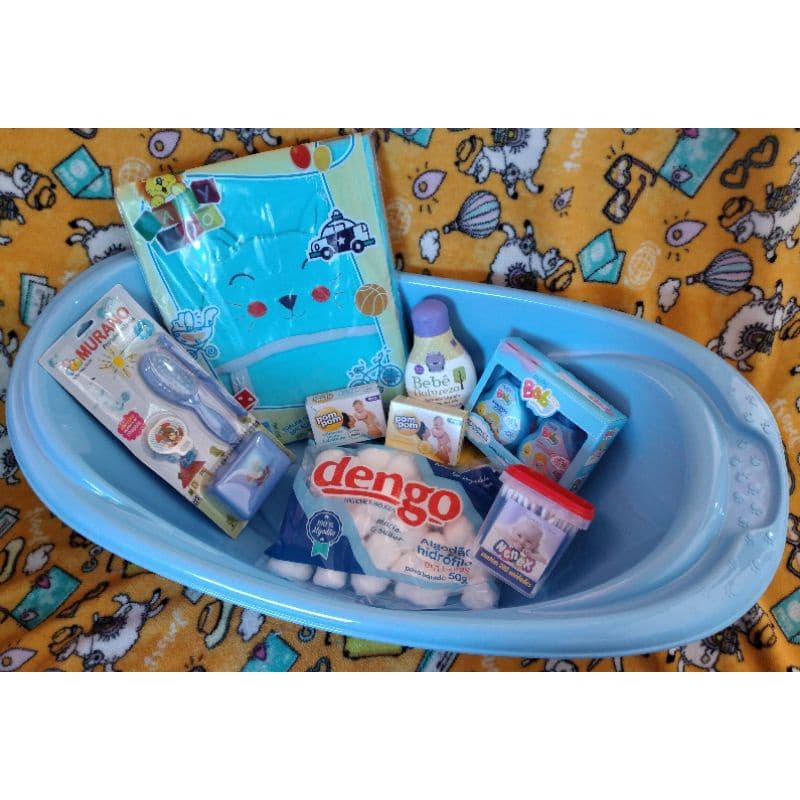 Kit Banheira Para Bebês Adoleta 20 Litros + Outros Produtos Para Higiêne.