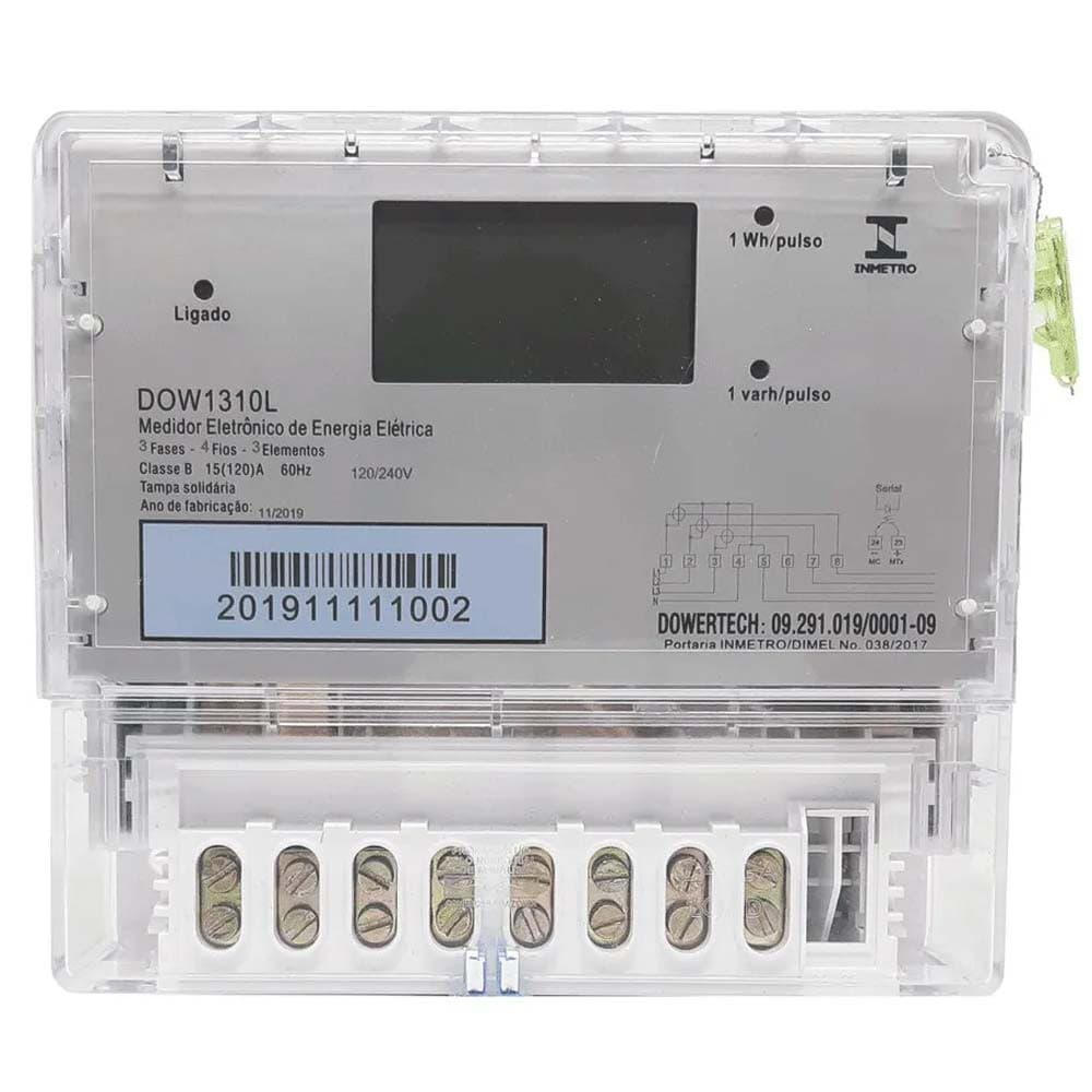 Medidor de Energia Elétrica Digital Trifásico Dowertech