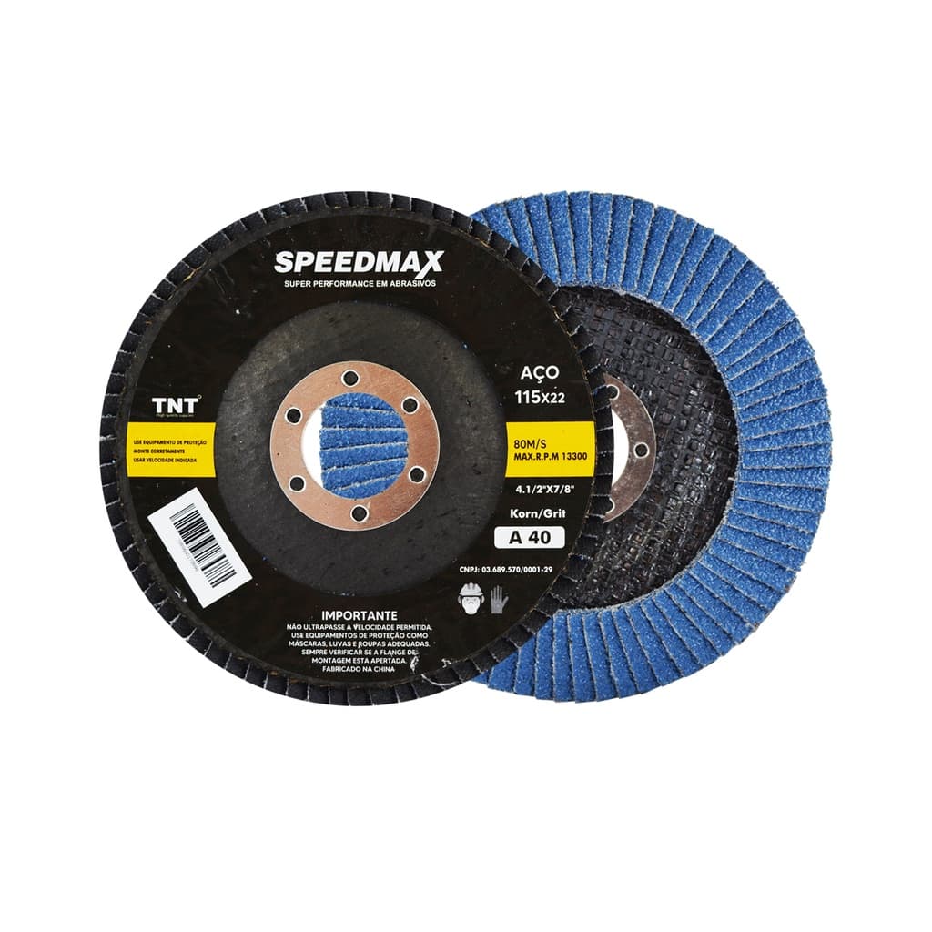 Disco De Lixa Flap 4.1/2 Kit C/10pçs Grão 40 P/ Lixadeira e Esmerilhadeira