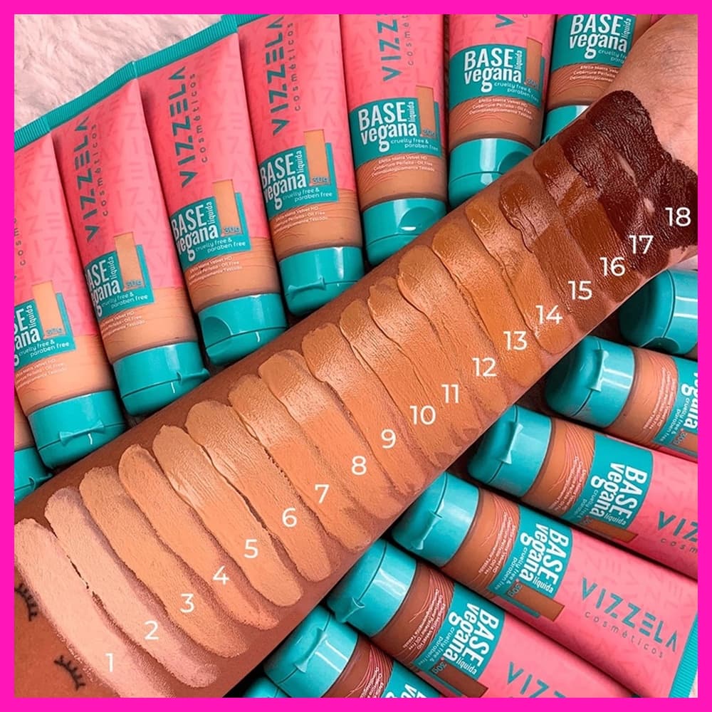 Vizzela Base Líquida Matte Vegana 30g Alta Cobertura