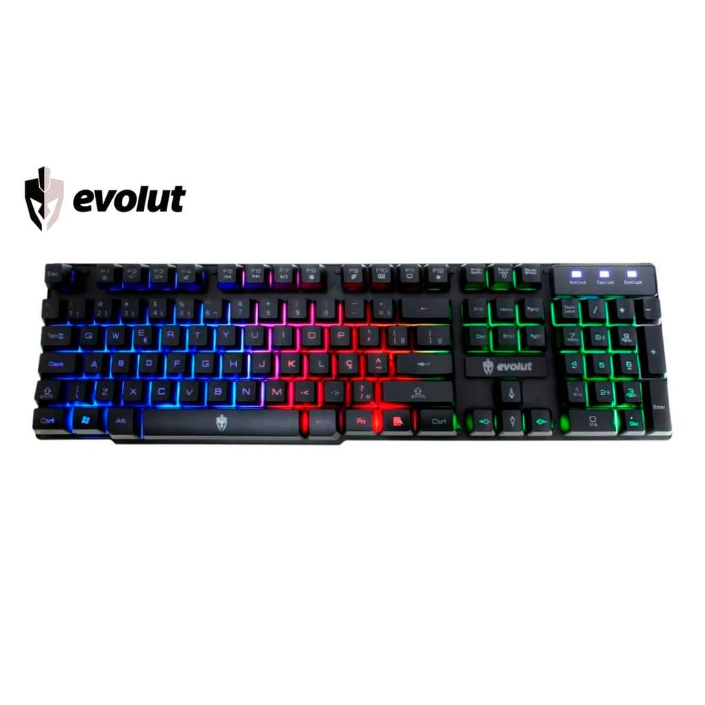 Teclado Semi Mecânico Gamer Evolut Eg206 Eg-206 Hawke Led Rainbow