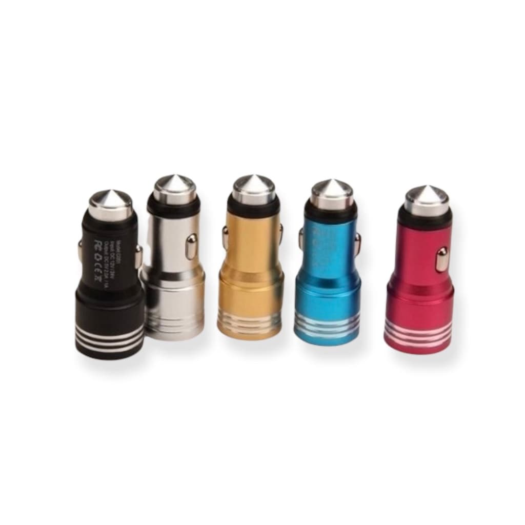 Carregador turbo adaptador veicular de isqueiro de metal c/2 saídas USB