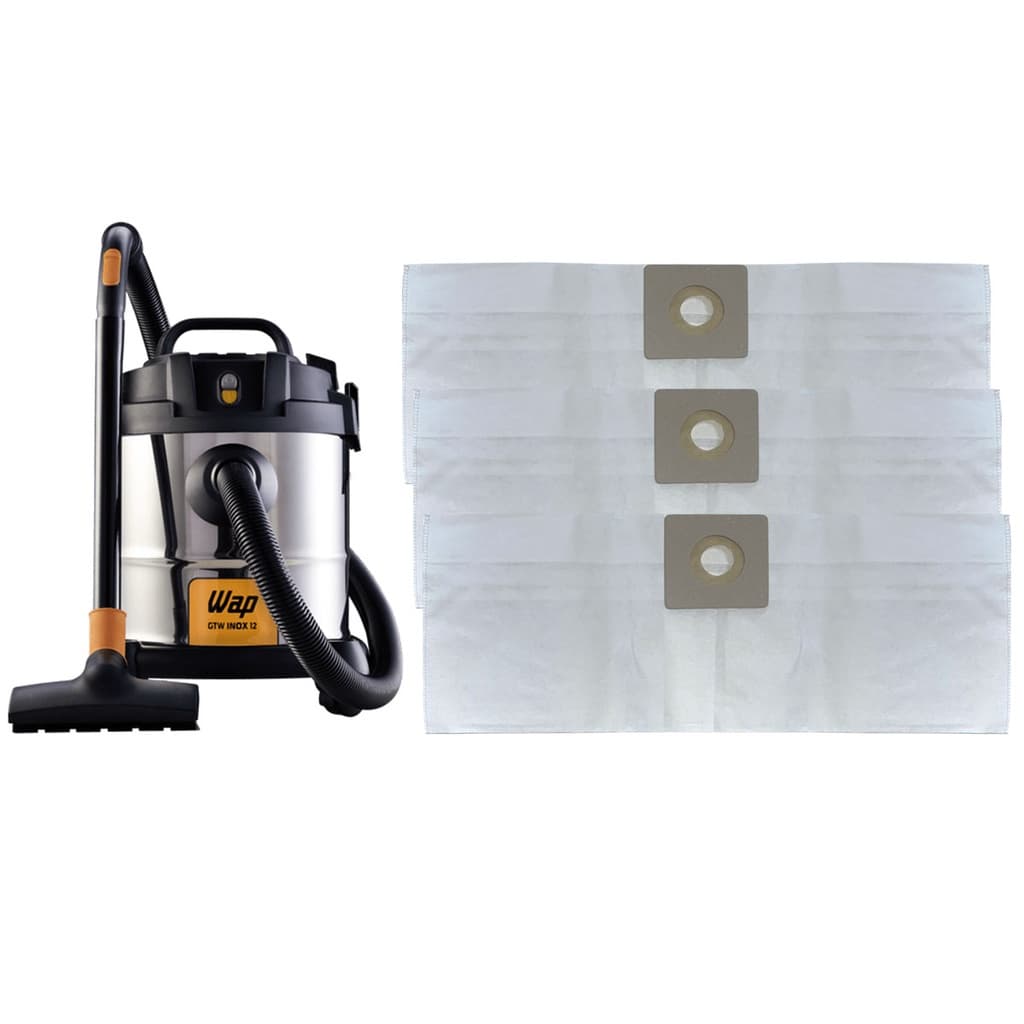 Kit 3 Sacos Descartáveis Aspirador Pó Wap Gtw Inox 12
