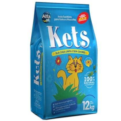 Areia Higiênica Sanitária Kets 12kg para gatos