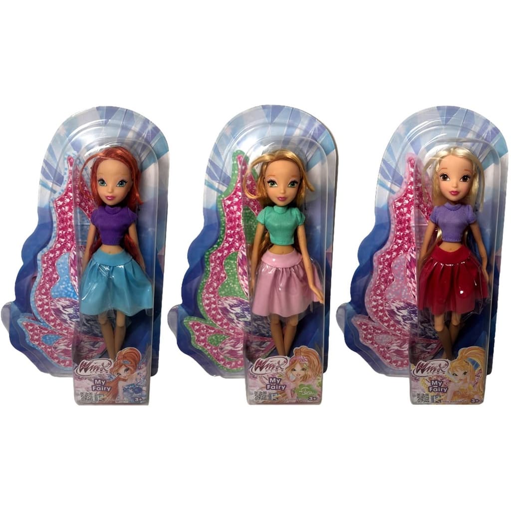 Coleção 03 Bonecas Articuladas Fadas Fadinhas - Winx Club - Escola De Fadas : Flora + Stella + Bloom