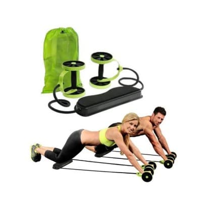 Kit De Treino Com Rodas Para Exercicio Abdominal Revoflex Xtreme Musculacao Elástico