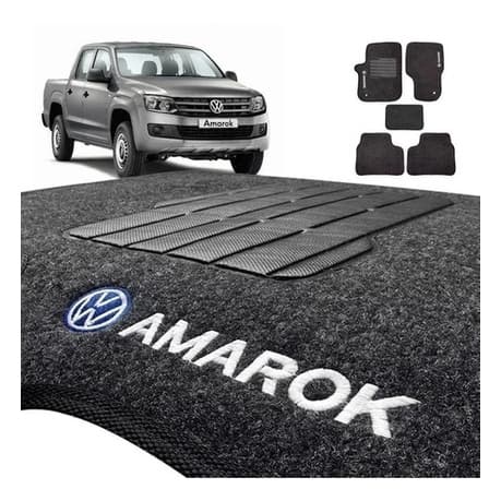 Tapete Amarok Carpete 5 peças Bordado de Alta definição automotivo 2011 a 2026
