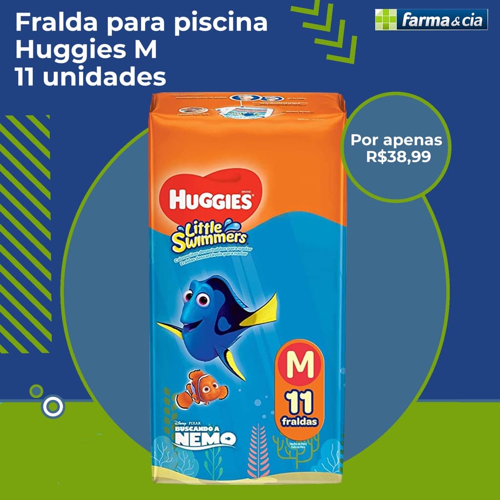 Fralda para Piscina Huggies Tamanho M C/10 unidades