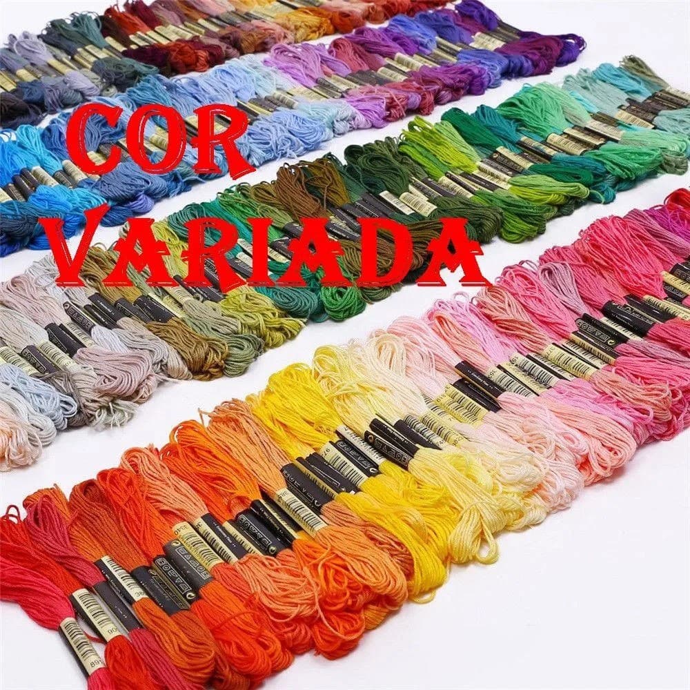 KIT 30 PEÇAS:  Linhas Meadas Ponto Cruz para bordar e costurar. Fios para fazer bordado costura artesanato ( nao da para escolher as cores ) COR ALEATÓRIA !
