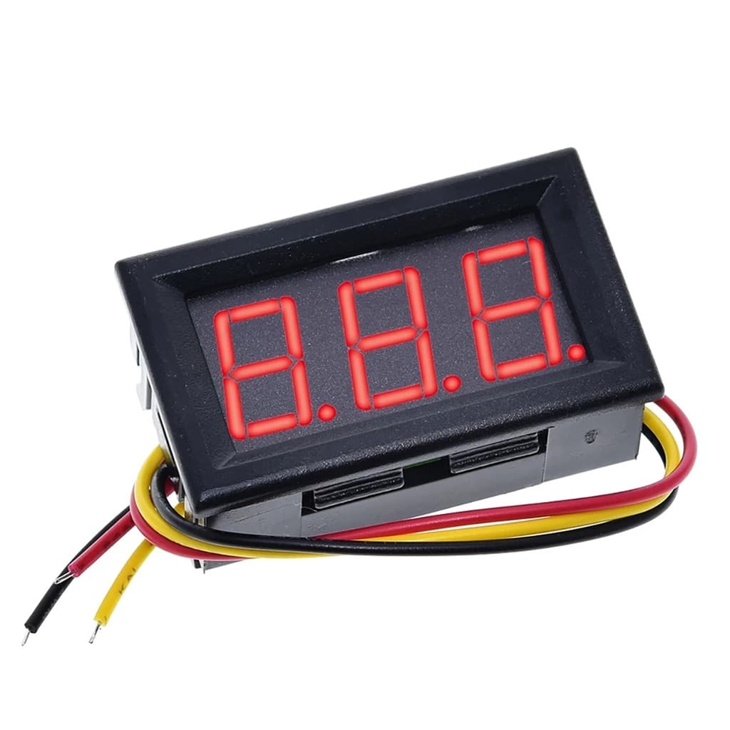 Voltímetro Digital Display 3 Fios De 0-30v Dc Vermelho