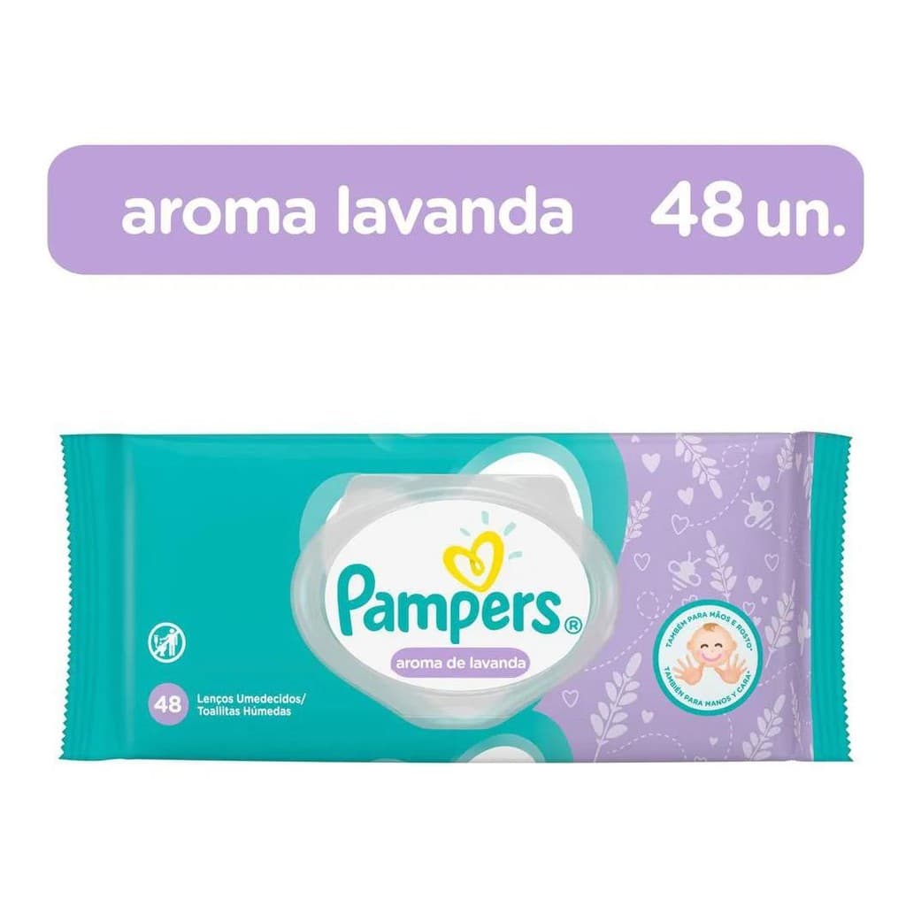 Toalhas Umedecidas Pampers Aroma De Lavanda C/48 Toalhinhas