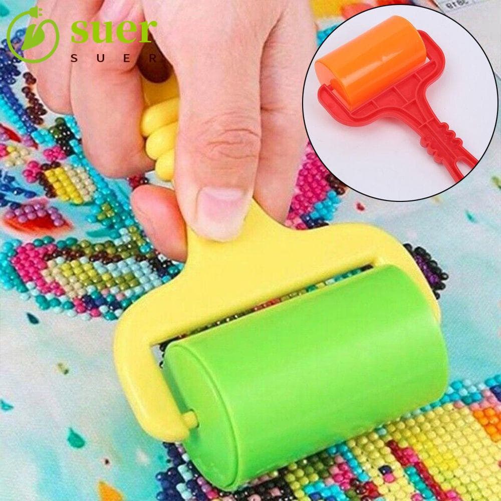 Suer Diy Rolling Pin Acessórios De Tinta 5d Multifunções Plástico Pintura Diamante Rolo Cor Aleatória