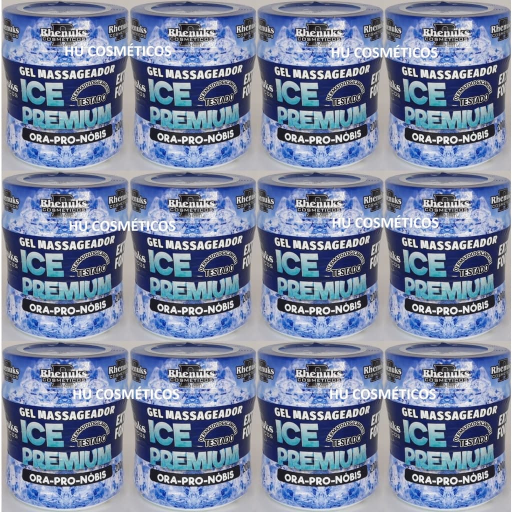 Kit 12 Gel Massageador Ice Premium Ora-Pro-Nobis 200g - Rhenuks