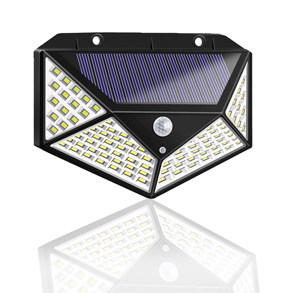 Luminária Externa led solar com sensor de presença 100 led's