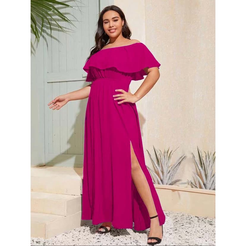 Vestidos Plus Size Femininas Longo Festa Roupas Femininas Casual Social Vestido Gestante Elastano