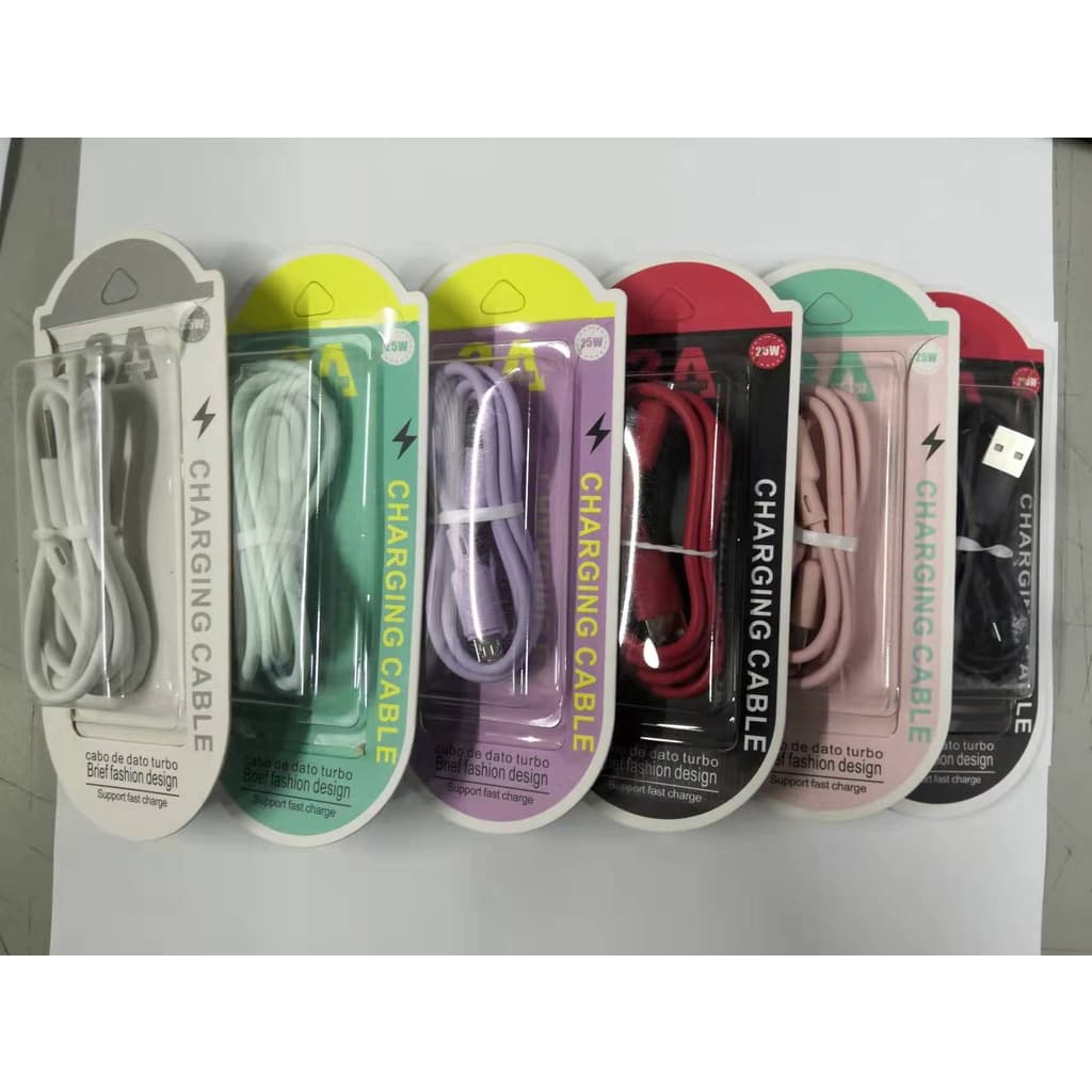 Cabo Carregador Dados Usb Turbo Celular V8 Carrega Rápido Macaron