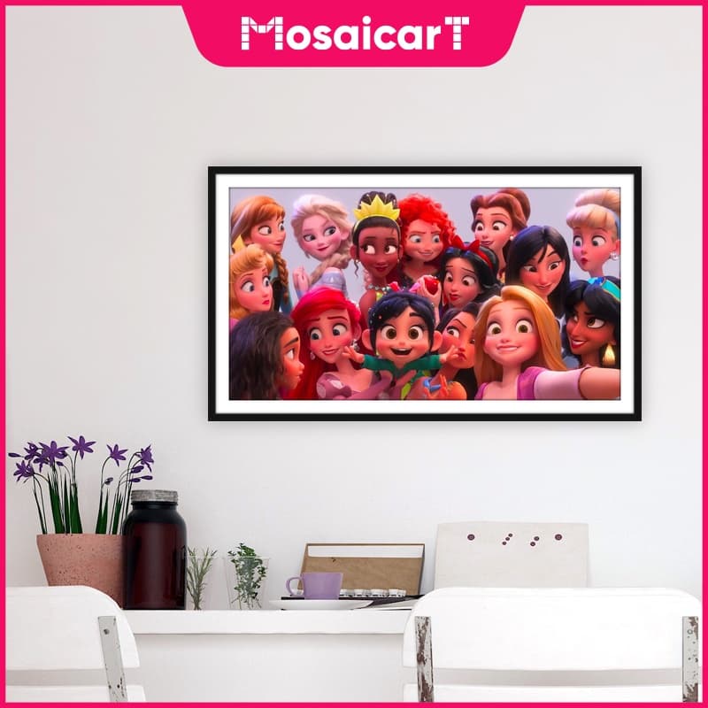 Desenho Animado Diamantado Personagem Home Decor Completo Diamante Parede Arte 50x30cm 5D DIY Diamond Pintura Kit Casa Decoração Completa
