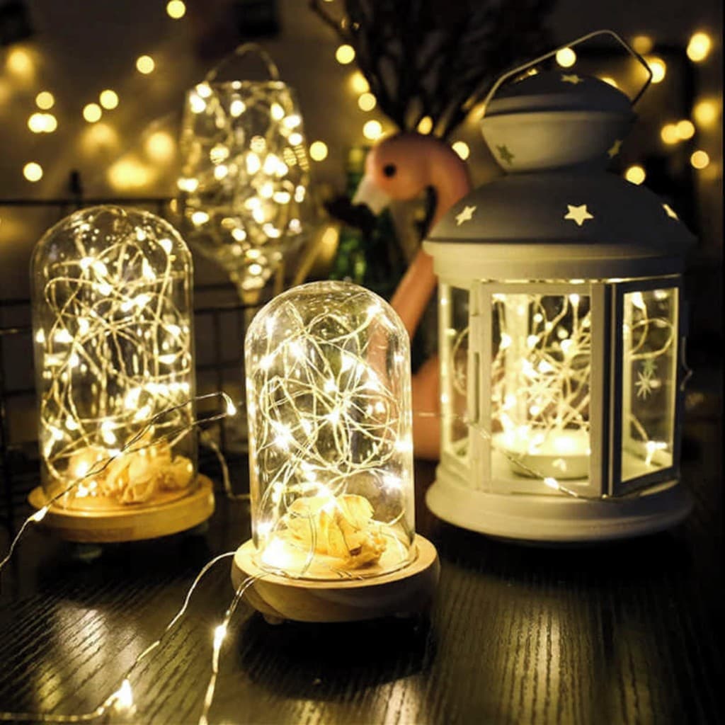 10 Cordão De Luminária Led Luzes Fio De Fada 40 Led 4M Decoração Festa