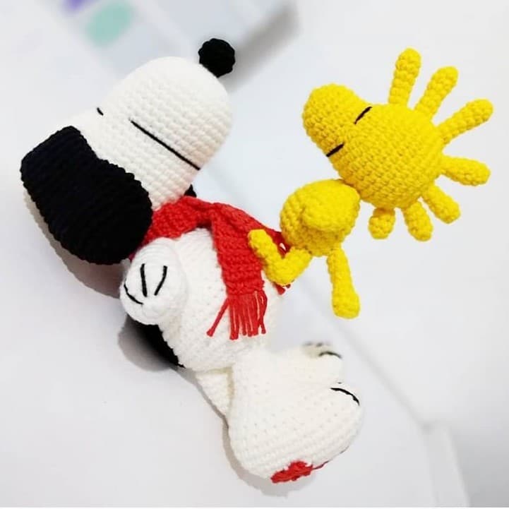 Kit Snoopy, Woodstock em Crochê Amigurumi