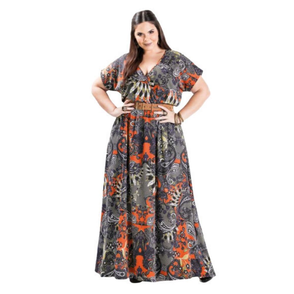 Vestido Feminino Longo Plus Size Festa Cashmere Moda Feminino Evangelica Casamento