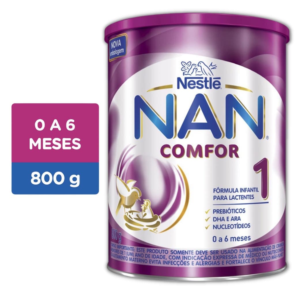 Nan Comfor 1 Fórmula Infantil 0 A 6 Meses 800g
