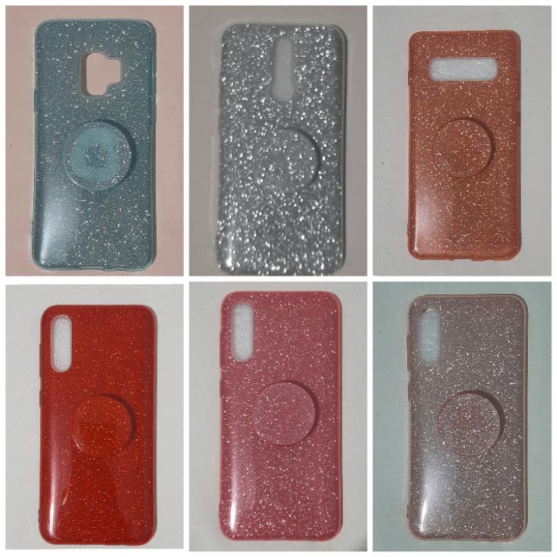 Capa capinha de celular glitter c/ suporte para Samsung galaxy A71 A51 A21 A11 A30S A20S A50 A01 A01CORE J6 Plus