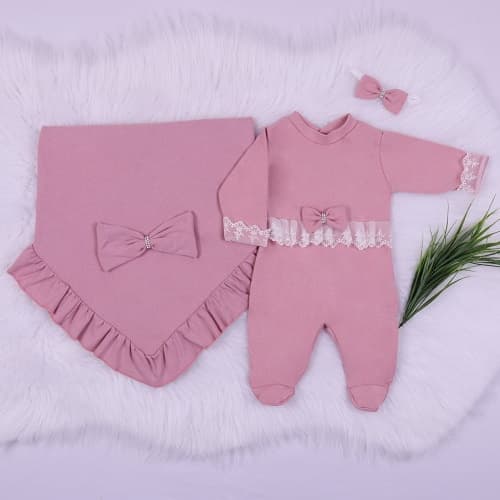 Kit Saída de Maternidade de Menina Olivia Roupa de Menina Conjunto para Bebê Roupa para Bebê