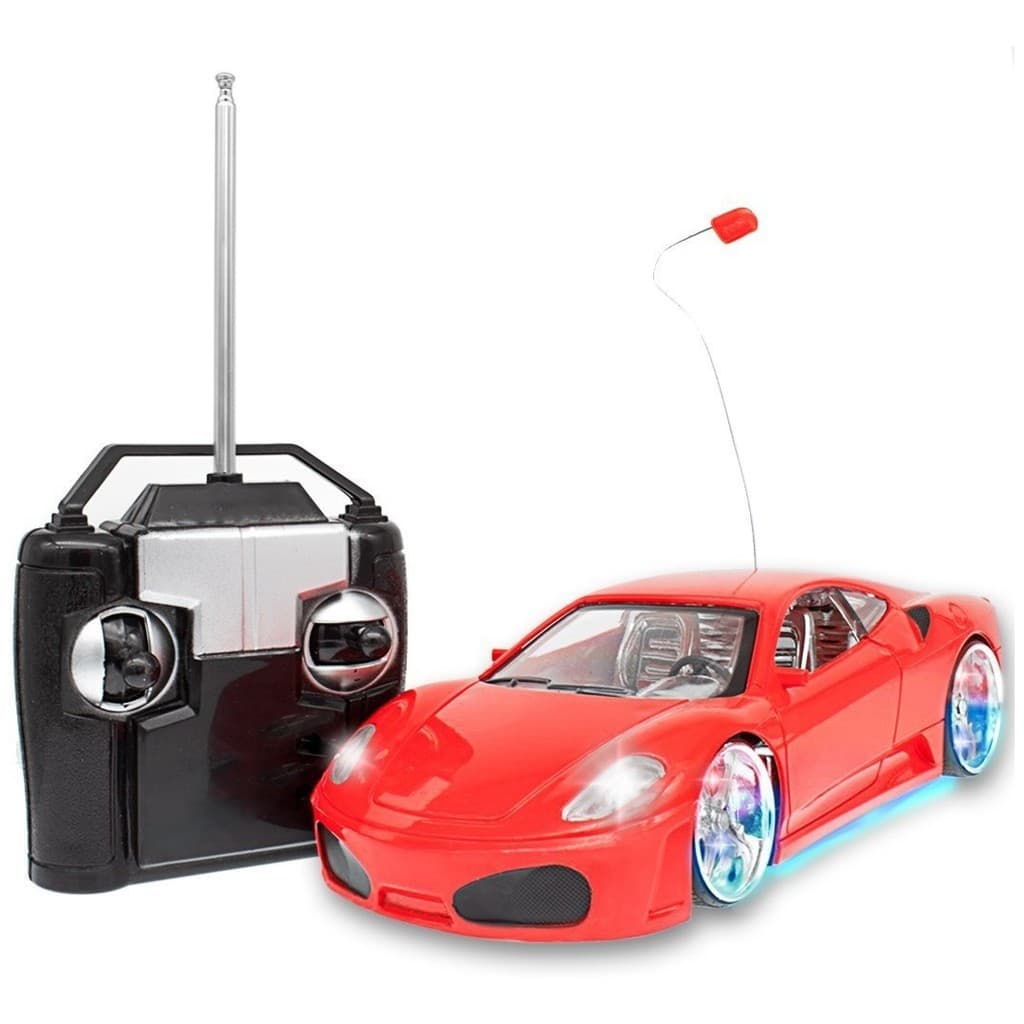 Carrinho Controle Remoto Ferrari Leds Rodas Farol Neon