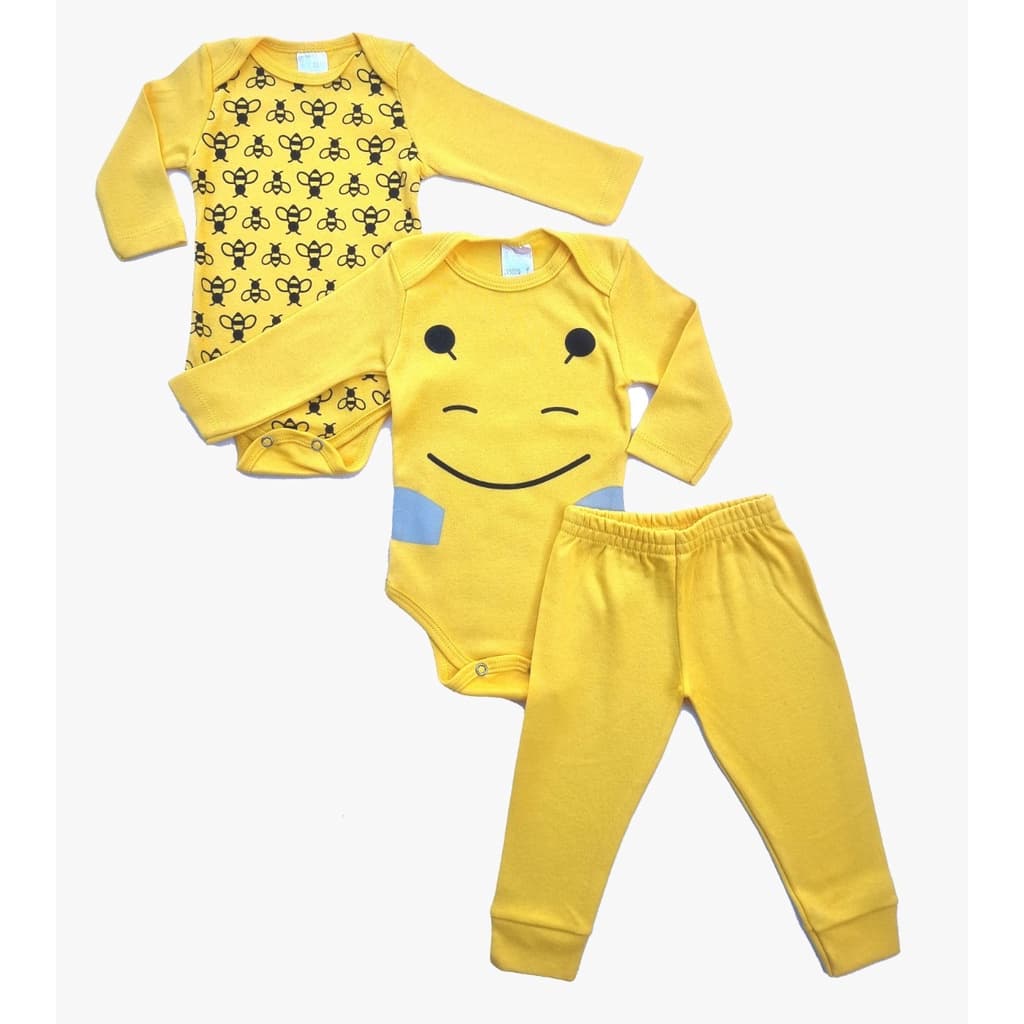 Body bebê 3 Peças UNISSEX MENINA ou MENINO Roupa De Bebe Bodie Enxoval Inverno