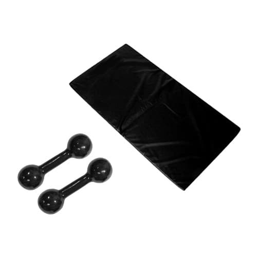 Kit Colchonete Preto + Par Halter Bola Emborrachado 9kg Musculação Crossfit Academia