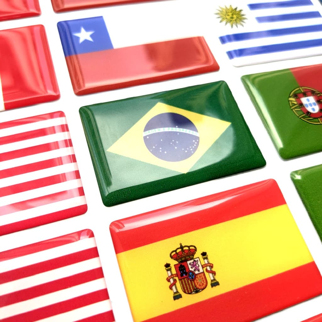 Adesivo Resinado de Bandeira de Países para Carro Moto Notebook - Tamanho 6x4 cm