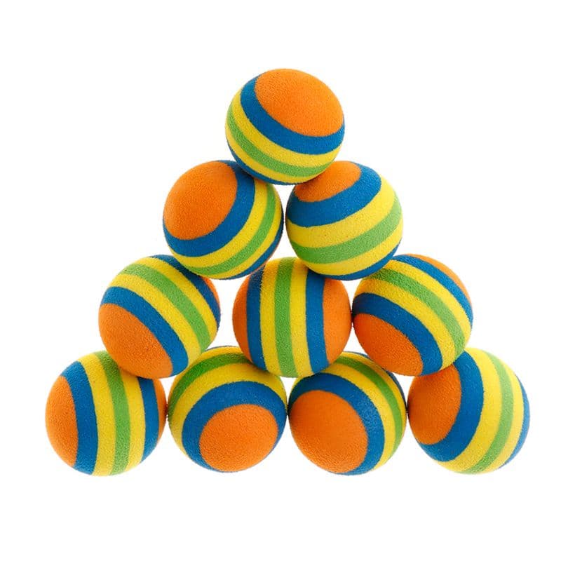 Sx 10 Pçs / Set Rainbow Pet Brinquedos Eva Macio Interativo Cão Gato Filhote Gatinho Jogo Engraçado Colorido Presentes Chew Bolas Animais Estimação Produtos