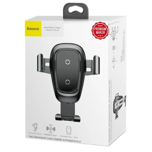 Suporte Veicular Com Carregador Sem Fio Baseus Metal Gravity