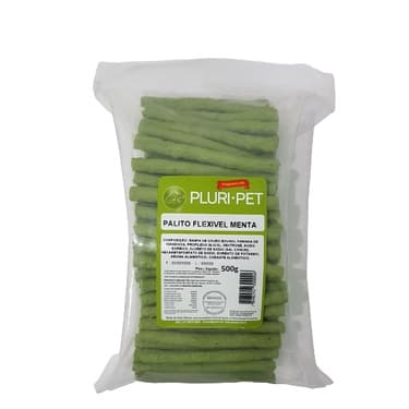 Osso Palito Flexível Para Cães - PLURI-PET - Sabor Menta - 500g