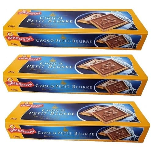 Kit 3 Biscoito Importado Cobertura Chocolate Ao Leite Petit Beurre 150g - Super Oferta