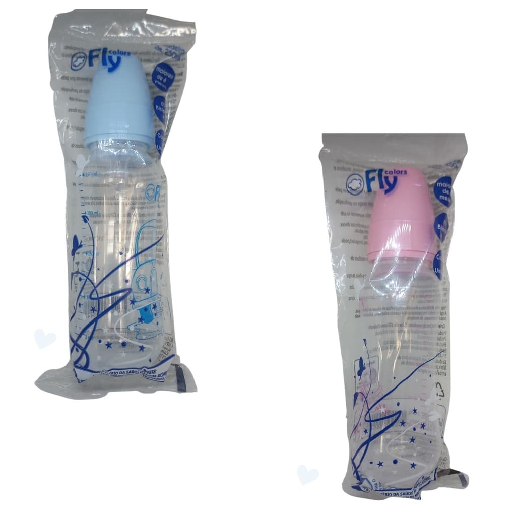 Mamadeira Acinturada Bico Redondo 240ml Bebe Infantil - Fly