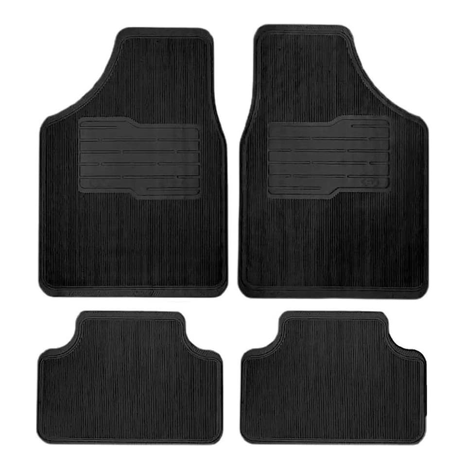 Tapete 4 Peças Automotivo Borracha Carro Automotivo - Cor Preto