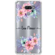 Capa de Celular Capinha Para LG K12 Max / K12 Prime Personalizada - Floral Nome 2